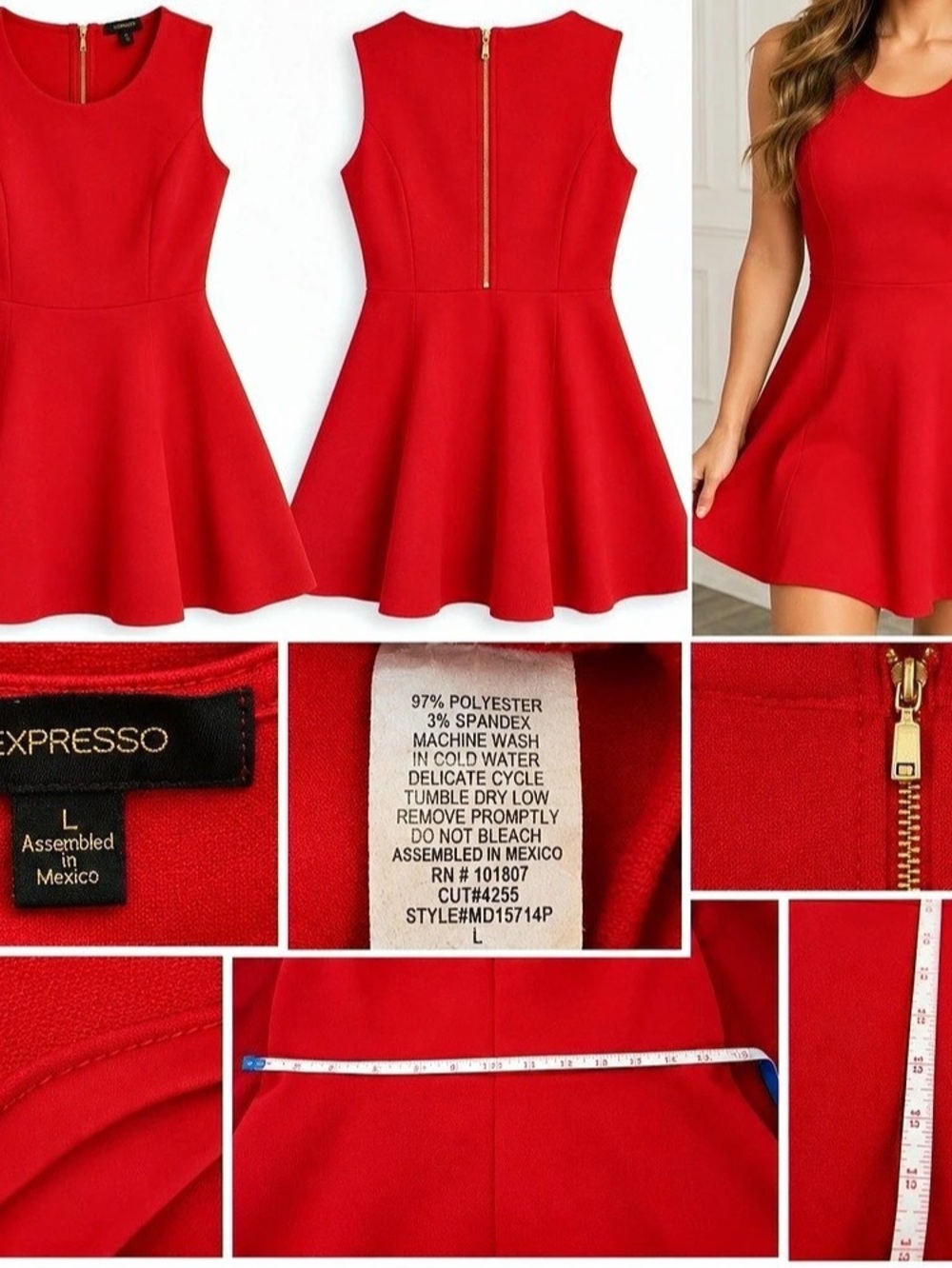 Express Red Fit & Flare Sleeveless Dress – Size Large